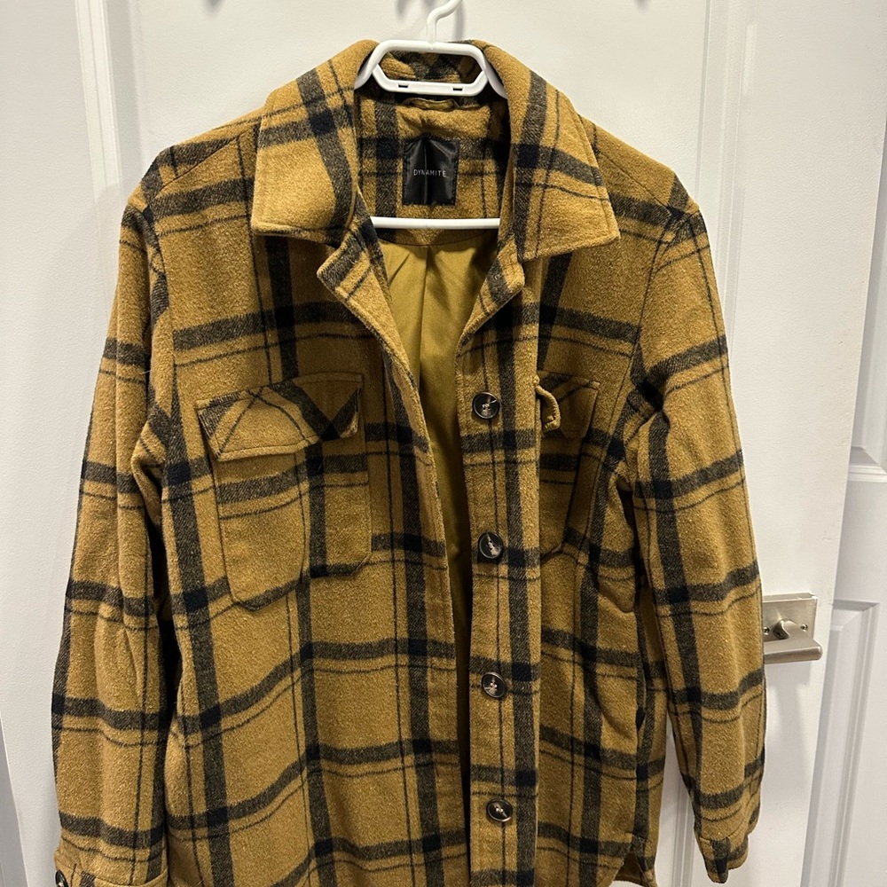 Dynamite tan and Black Plaid Jacket